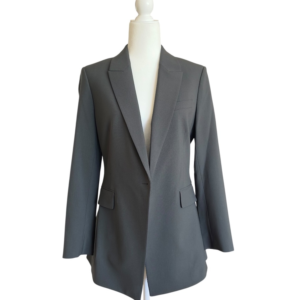 THEORY ETIENNETTE WOMEN'S WOOL-BLEND BLAZER IN OLIVE GREEN, SIZE 8